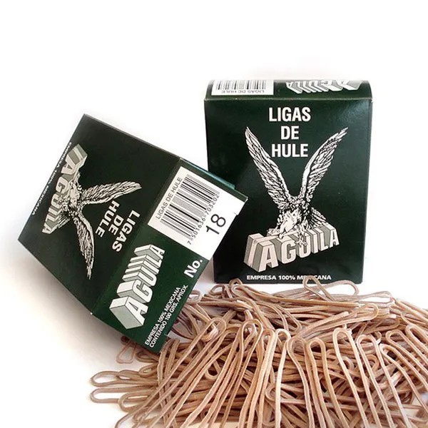 LIGAS DE HULE 18 AGUILA CAJA 100 GRS. C.150